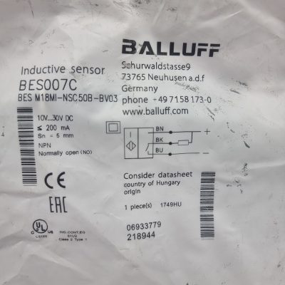 سنسور القایی قطر ۱۸ سیمدار بالوف کد BES007C NPN‎ و BESM18MI-NSC50B-BV03