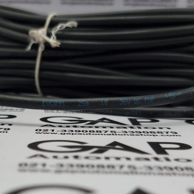 سوکت سنسوری PUR قطر۱۲ مادگی چپقی چراغ دار 25متری IFM کد EVC091‎